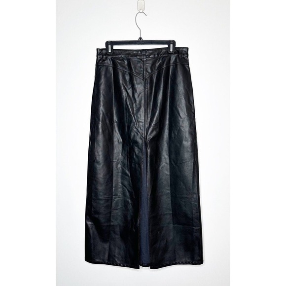 NWT Free People Faux Leather City Slicker Vegan Maxi Skirt Womens Black Size 8 - Picture 5 of 8